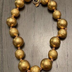 Anne Klein Classic Necklace Vintage Big Beads Chunky Gold Tone 18 Inches Quality